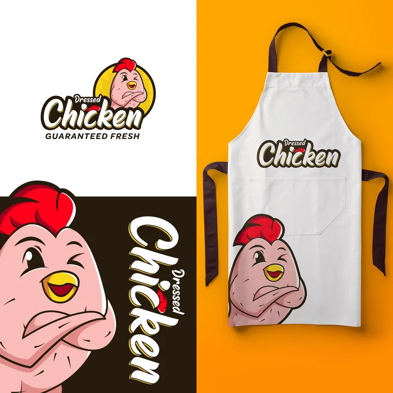Dressed Chicken, poultry branding by Purple Logo
