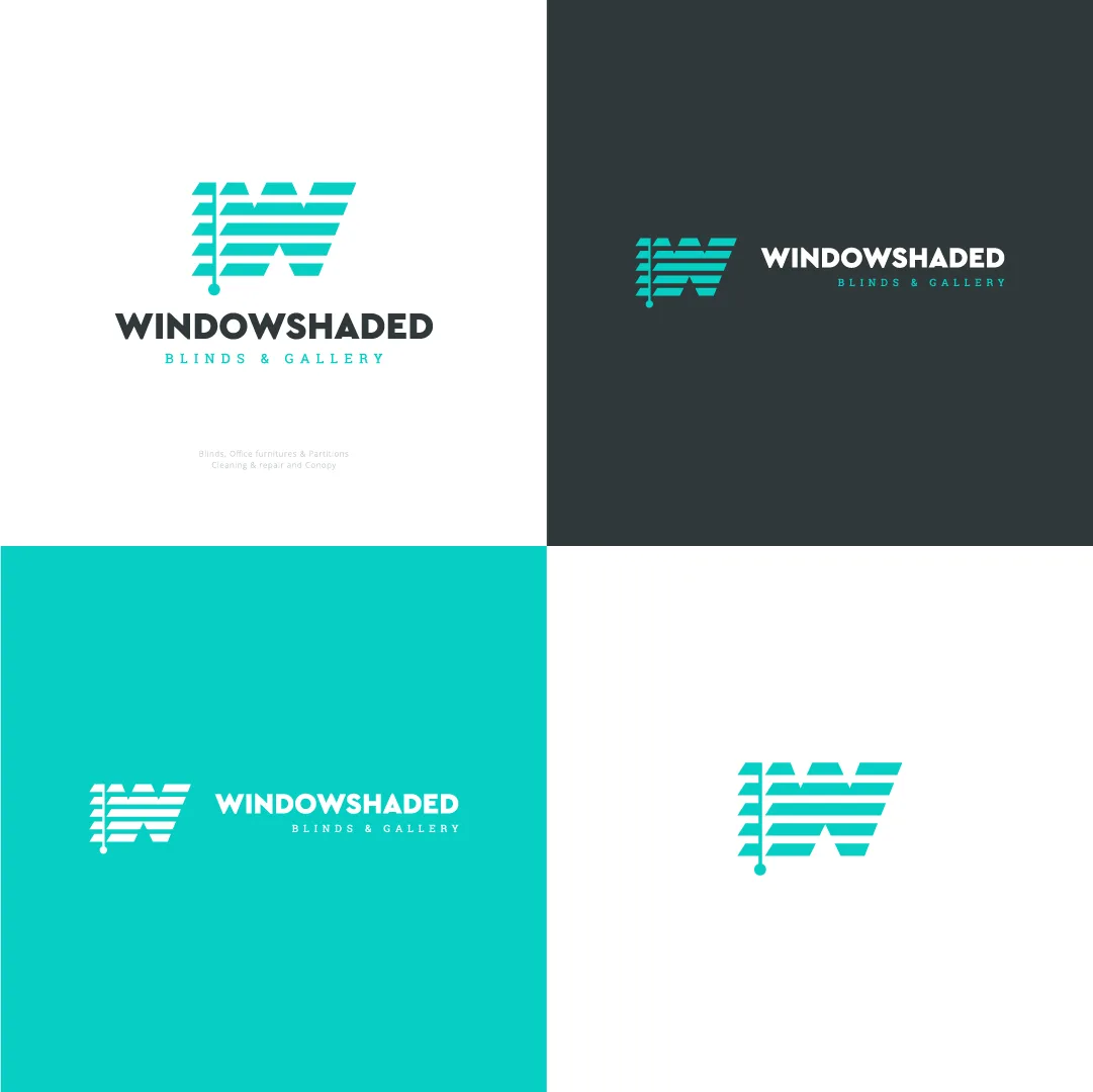Windowshaded, blinds & gallery branding by Purple Logo