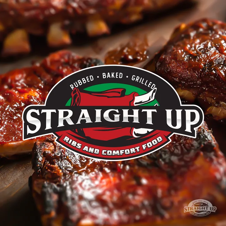Straight Up, ribs & comfort food branding