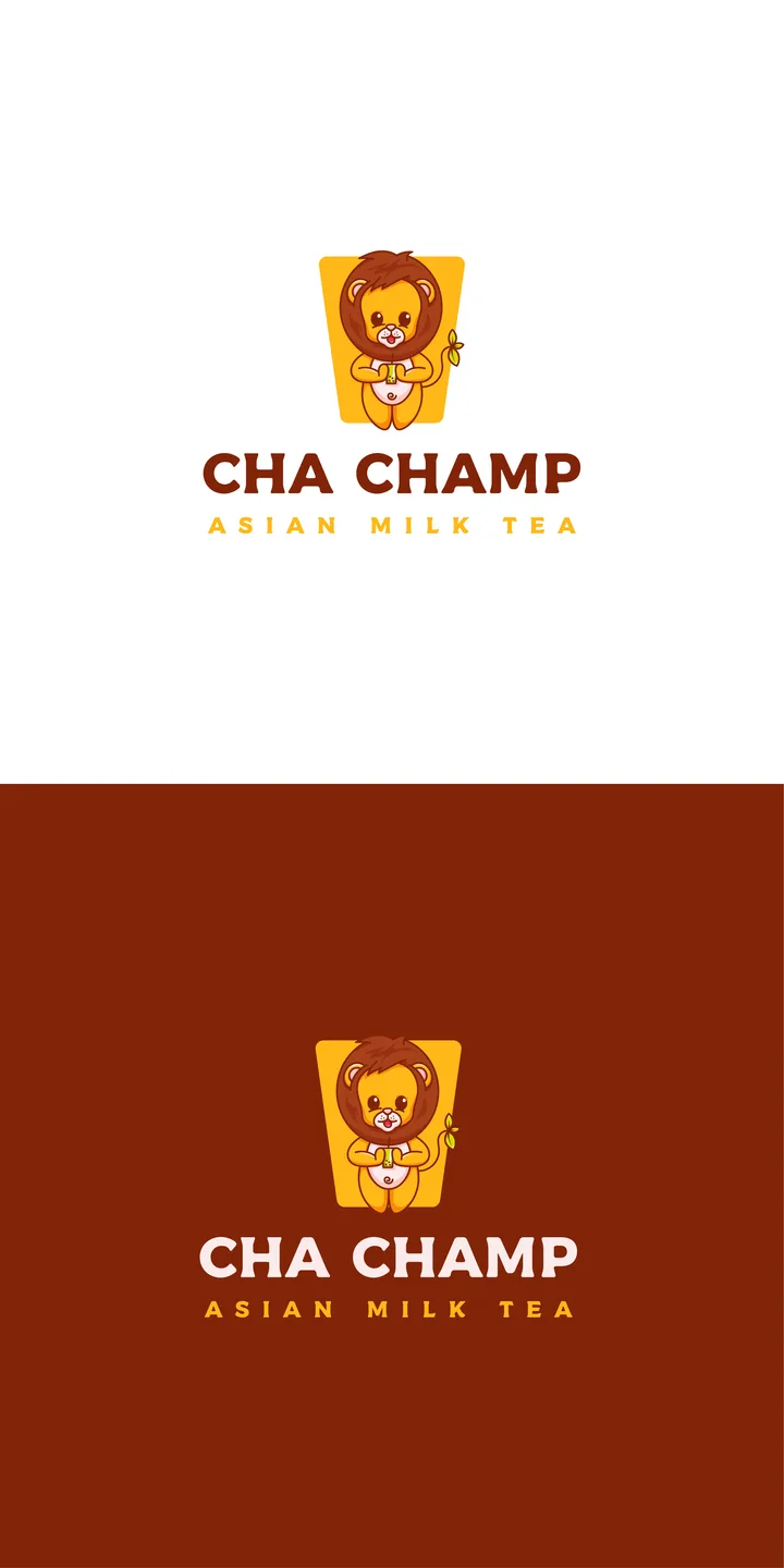 Cha Champ, milk tea branding by Purple Logo