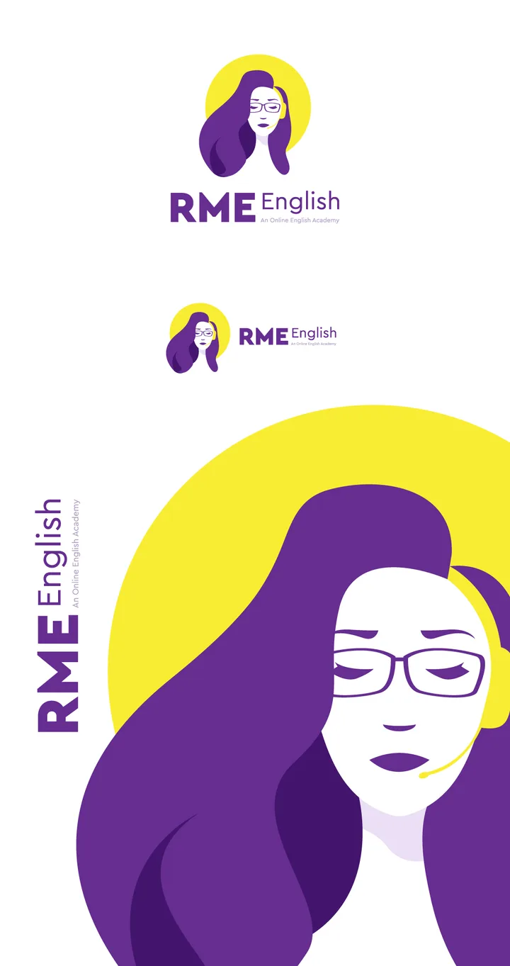 RME English, learning center branding by Purple Logo