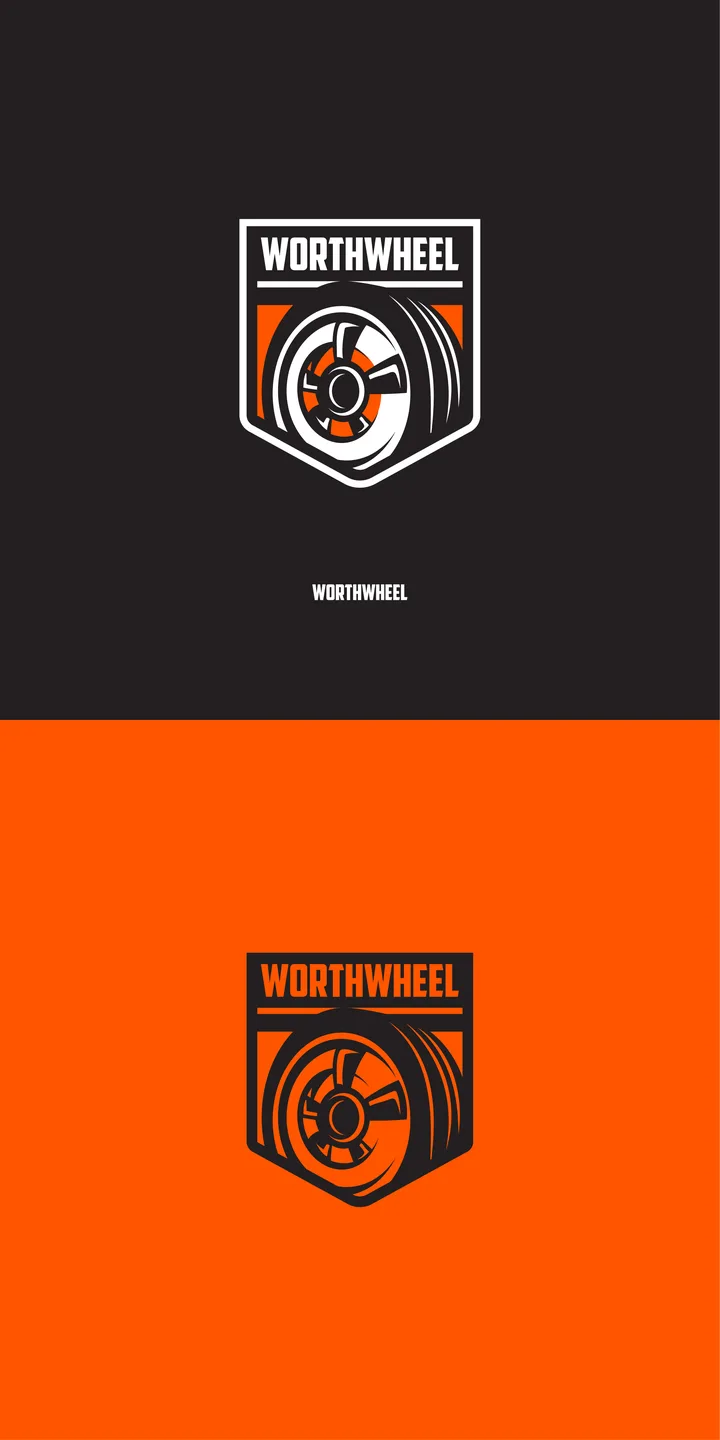 Worthwheel, auto trading branding by Purple Logo